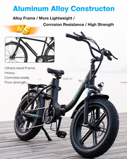 250W 48V 15.6Ah 20*4'' Tire Electric Bike 7 Speeds Folding E-bike