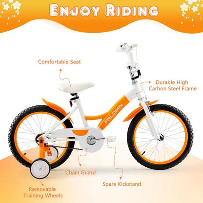 16 18 Inch Childrens Bike for Toddlers Kids Ages 39, Safe NonSlip Tires, Removable Training Wheels, Coaster Brake, Easy Assembly